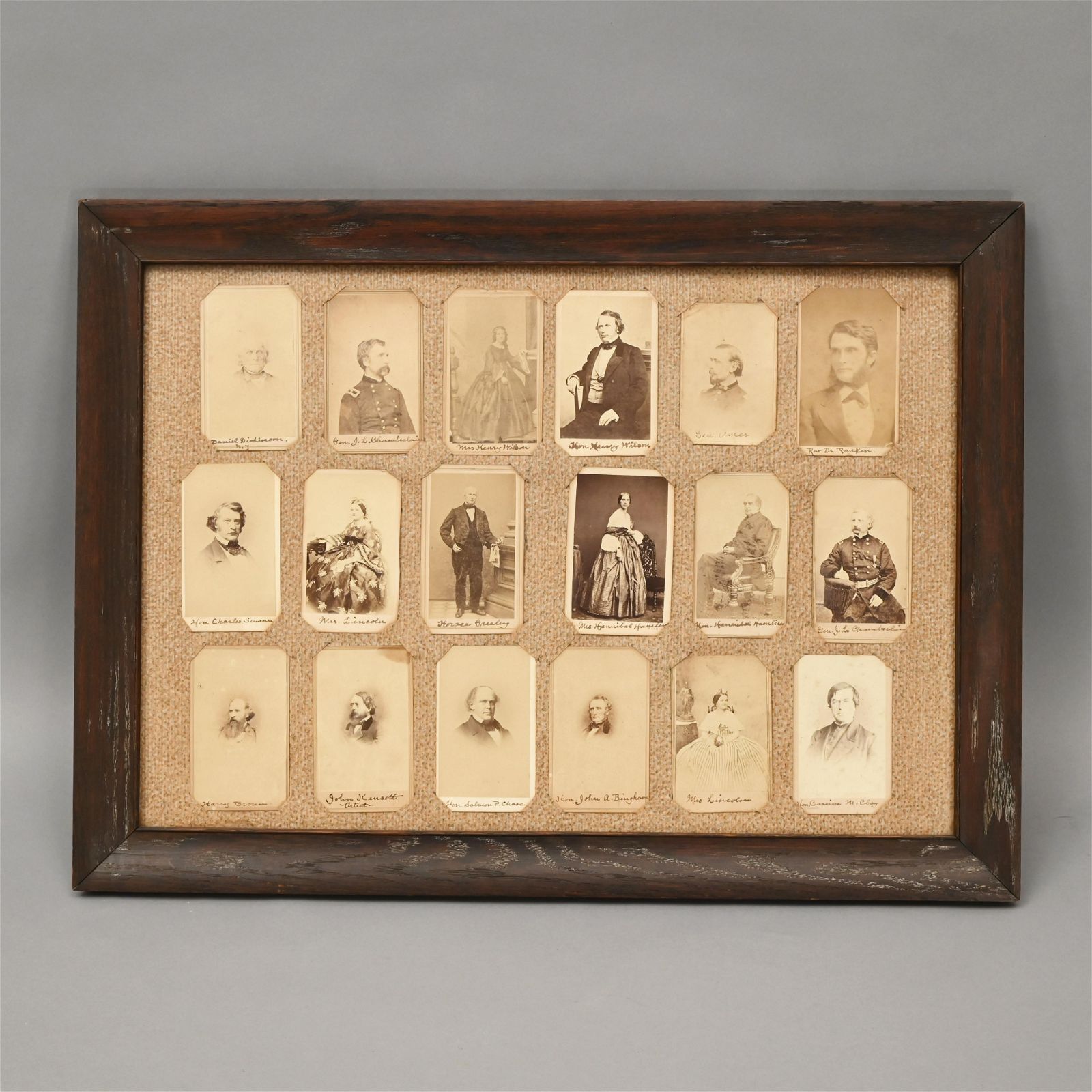 Framed Group of Carte de Visite Photographs