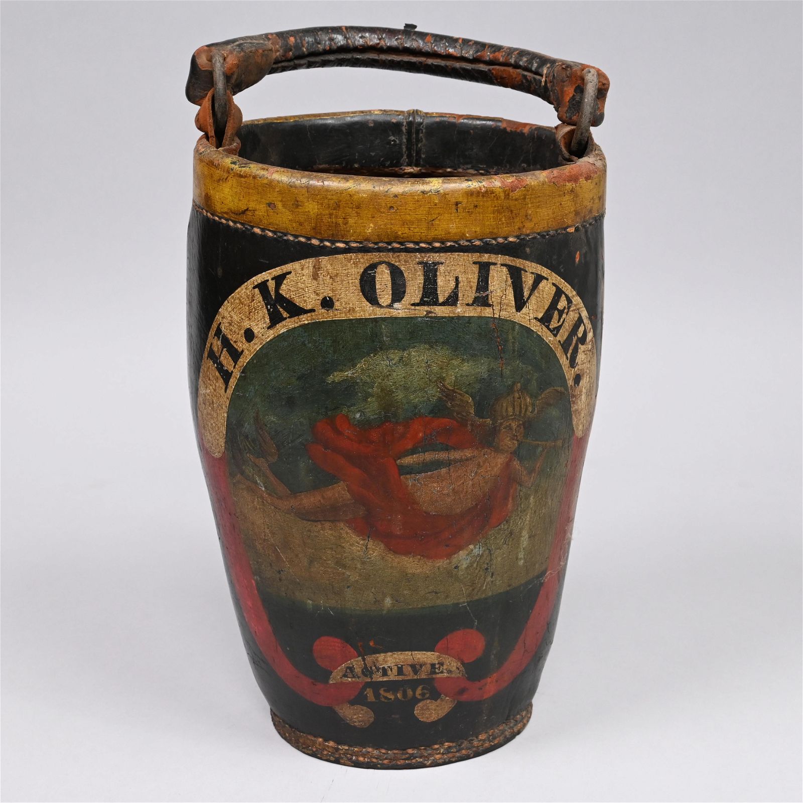 H.K. Oliver's Painted Leather Fire Bucket, 1806