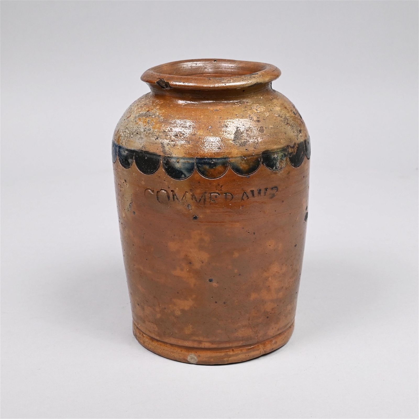 Rare Thomas Commeraw Stoneware Jar, Circa 1815