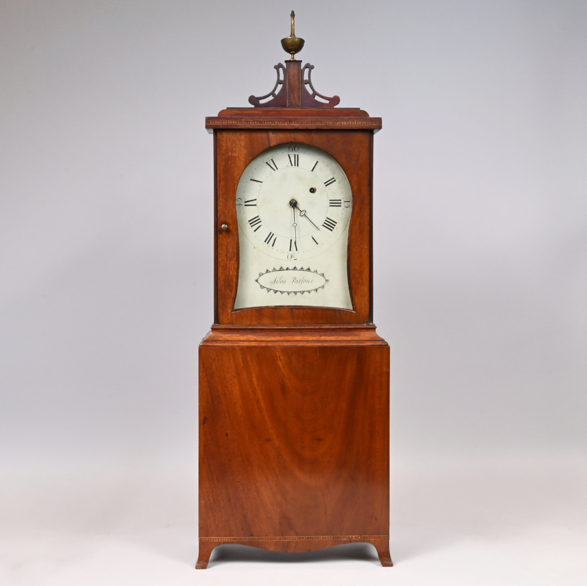 Rare New Hampshire Mahogany Shelf Clock, Silas Parsons