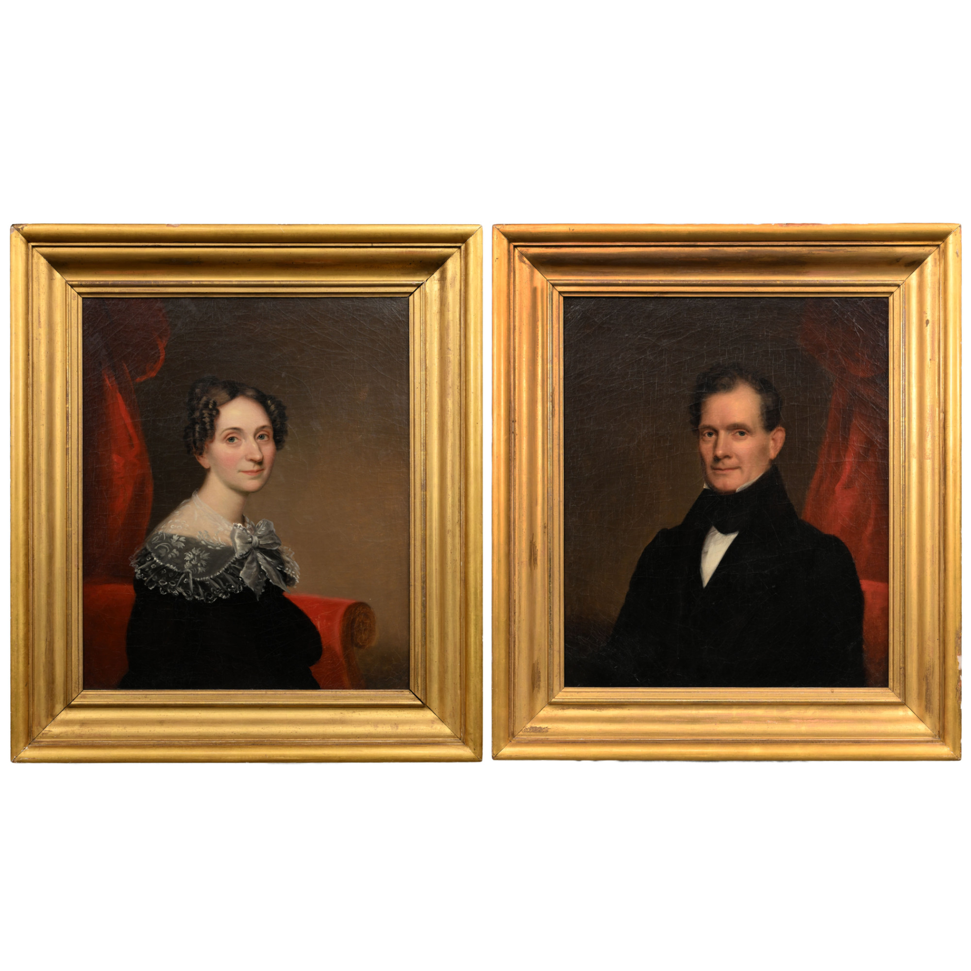Thomas Badger (American 1792-1868). Pair of Portraits of Nathaniel and Susan D. Cogswell, 1838